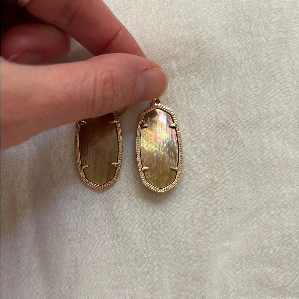 Kendra Scott Brown Mother of Pearl Elle Earrings